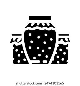 making homemade jam autumn glyph icon vector. making homemade jam autumn sign. isolated symbol illustration