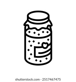 making homemade jam autumn line icon vector. making homemade jam autumn sign. isolated contour symbol black illustration