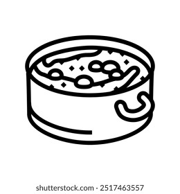 making homemade soup autumn line icon vector. making homemade soup autumn sign. isolated contour symbol black illustration