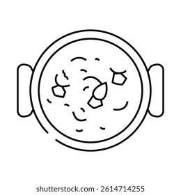 making homemade soup autumn line icon vector. making homemade soup autumn sign. isolated contour symbol black illustration