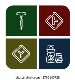 making icon set. Collection of Corkscrew, Intersection, Junction, Money bag icons