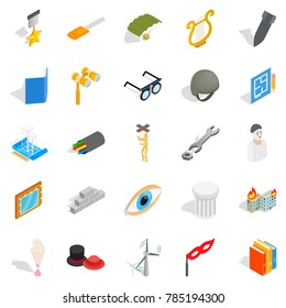 Making icons set. Isometric set of 25 making vector icons for web isolated on white background
