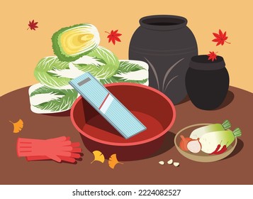 Making Kimchi Vector Minimal Illustration