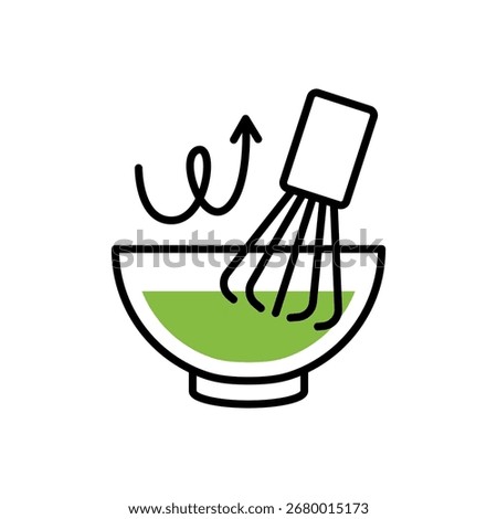 Making matcha with a whisk icon, editable stroke