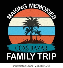 Making memories coxs bazar family tripillustrations with patches for t-shirts and other uses