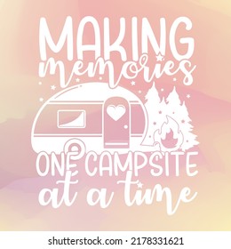 Making Memories On Campsite at time Icon Silhouette Illustration. Camping Vector Graphic Pictogram Symbol Clip Art. Doodle Sketch Black Sign.