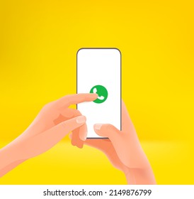 Making mobile call. 3d cute style vector illustration