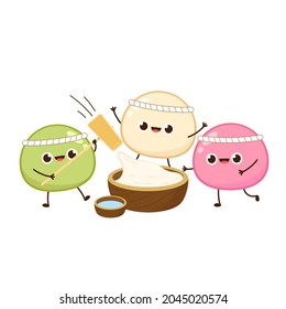 Making mochi vector. Mochi character design. Mochi vector.