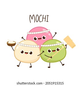 Making mochi vector. Mochi character design. Mochi vector.