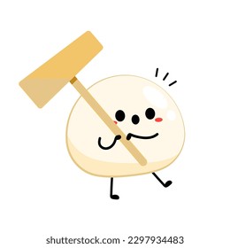 Making mochi vector. Mochi character design. Mochi vector.