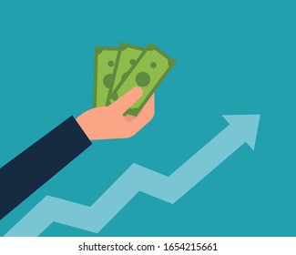 Making Money and Investment. Business finance and economy. Vector illustration in cartoon style design