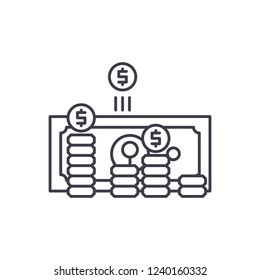 Making money line icon concept. Making money vector linear illustration, symbol, sign