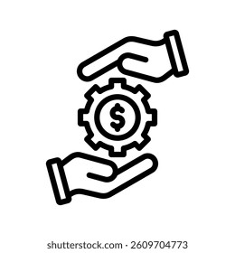 Making Money Line Vector Illustration On White Background.