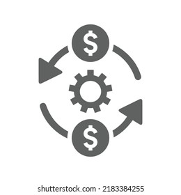 Making, money, method icon. Gray vector graphics.