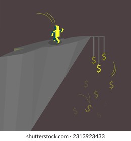 Making money risking, vector illustration, career building.