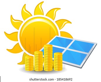 Making Money with solar energy - Illustration