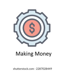 Making Money Vector  Fill outline Icons. Simple stock illustration stock