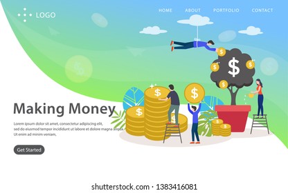 making money vector illustration concept, can use for, landing page, template, ui, web, mobile app, poster, banner, flyer
