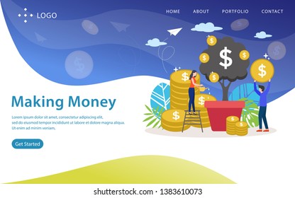 making money vector illustration concept, can use for, landing page, template, ui, web, mobile app, poster, banner, flyer