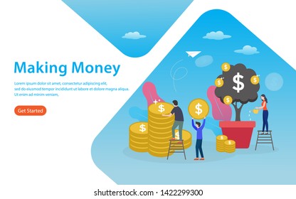 making money vector illustration concept, can use for, landing page, template, ui, web, mobile app, poster, banner, flyer
