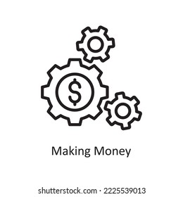 Ilustración Diseño de iconos de esquema del vector de dinero. Símbolo de negocio y finanzas sobre el fondo blanco Archivo EPS 10