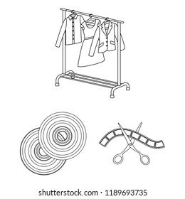 Making a movie outline icons in set collection for design. Attributes and Equipment vector symbol stock web illustration.