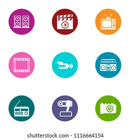 Making noise icons set. Flat set of 9 making noise vector icons for web isolated on white background