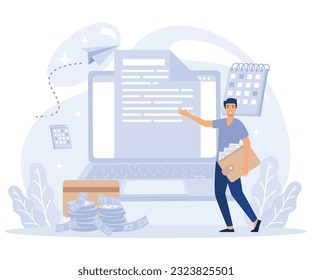 Making online purchase  concept, Prepayment terms, cashback service, pending payment, flat vector modern illustration