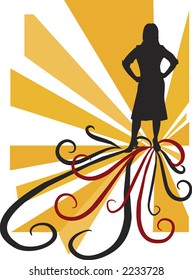 Making A Path is a conceptual image of a business following her heart on an exciting path. The image is easy to edit.
