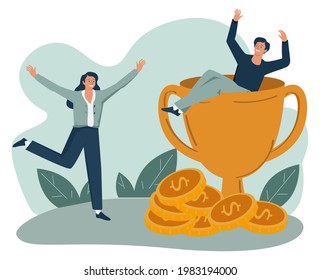 Making profit abstract concept vector illustrations.Sales forcasting and index, flash sale, special offer, e-commerce shop promotion, profit analysis, retail income abstract metaphor.