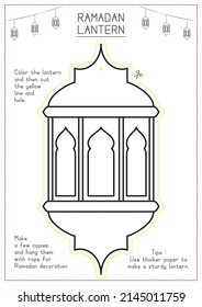 Making Ramadan Lantern Decoration for Children Activity