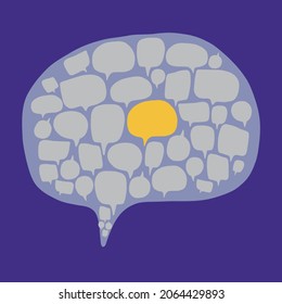 Making right decision or doubt options confusion, thought bubbles in head, emotional intelligence, positive mindset, psychology, neurology, social skills, behavior science, learning creative thinking.