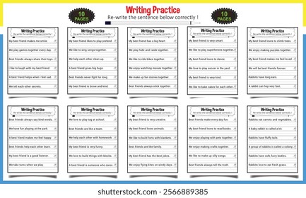 Making sentence vector worksheet for children activity