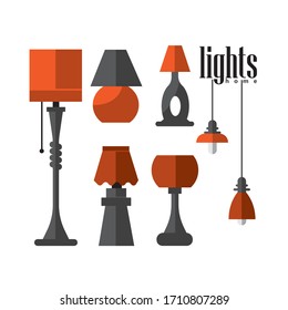fabricar varios tipos de luces de casa con vectores