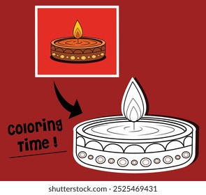 Making simple diya coloring pictures for kids can look fun and creative. its a great way to celebrate the Diwali day festival.