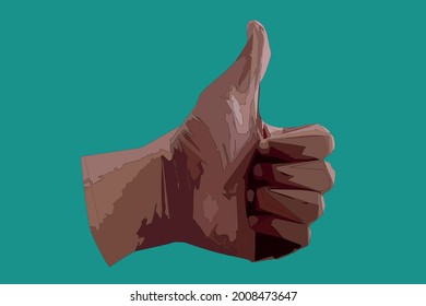 Making thumb up gesture as symbol of like.Sign for web, poster, info graphic