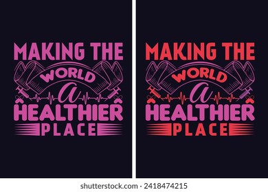 Making The World A Healthier Place, Nurse Life, Saving One Patient At A Time, Nurse Life, Hospital nurse T-Shirt, Doctor student shirt model, Half Leopard Nurse, Unique Profession-Themed Design