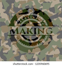 Making written on a camouflage texture