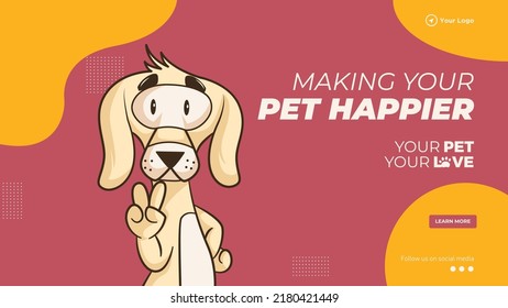 Making your pet happier landscape banner template. 