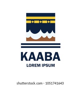 makkah kaaba hajj omra logo with text space for your slogan / tag line, vector illustration