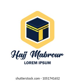 makkah kaaba hajj omra logo with text space for your slogan / tag line, vector illustration