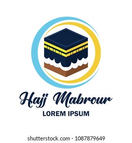 makkah kaaba hajj omra logo with text space for your slogan / tag line, vector illustration