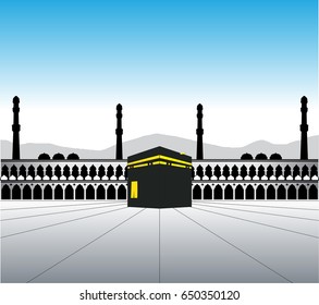 Makkah masque Haram vector drawn 