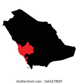 Makkah Region Highlighted On Saudi Arabia Map Vector EPS 10