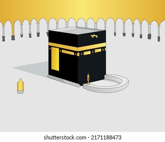 Makkah Sharif Vector de Ilustración plana