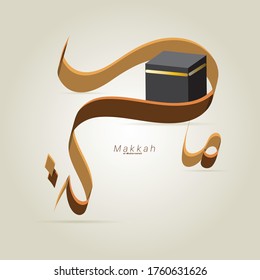 Makkah Geschrieben in arabischer Kalligrafie . Vektordesign