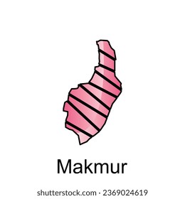 Makmur map City. vector map of province Aceh capital Country colorful design, illustration design template on white background