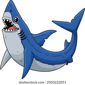 Ilustración de Clipart de color de dibujos animados de tiburón Mako