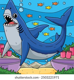 Ilustración de dibujos animados de color Mako Shark