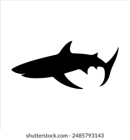 Mako shark silhouette on white background. Mako shark icon sign vector illustration design.